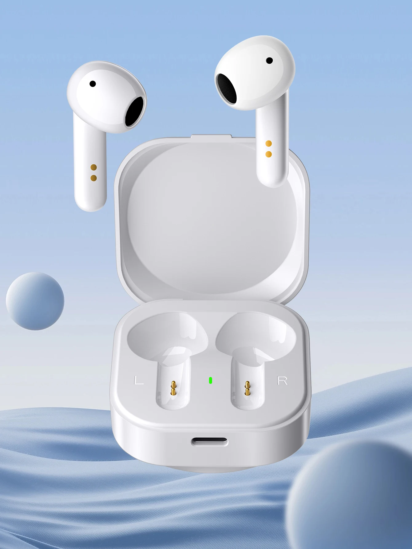 ANC Earphone Bluetooth 5.3 Active Noise Cancellation -28dB Wireless Headphone Fast Charge Earbuds 0.068' Low Latency