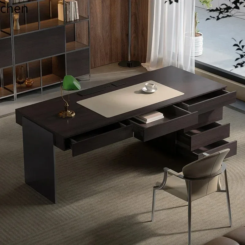 B6 GU-1 solid wood desk lig luxury home bedroom study desk computer table and chair