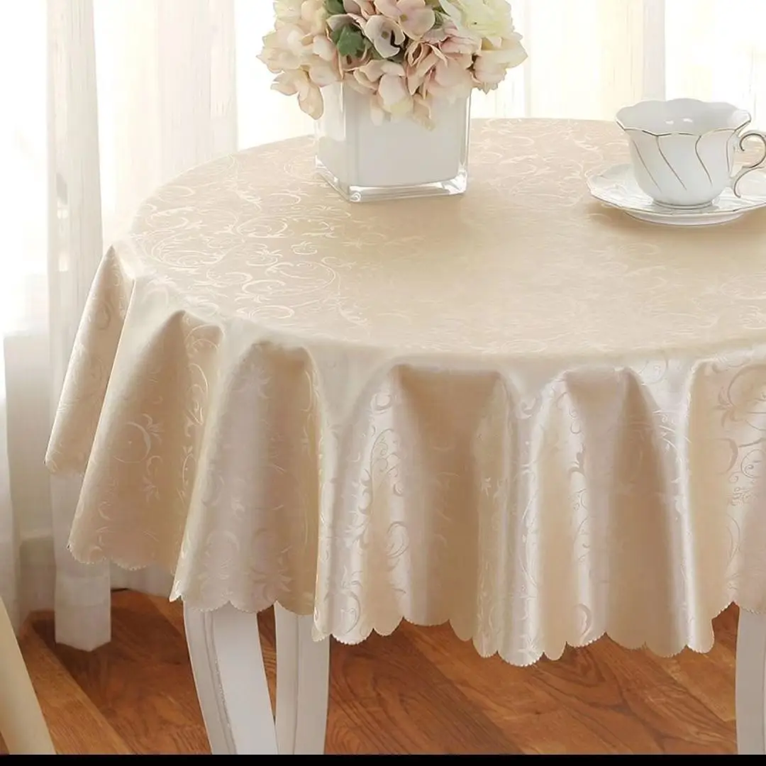 

Non Slip French Coffee Tablecloth, Circular Bedside Table Cover