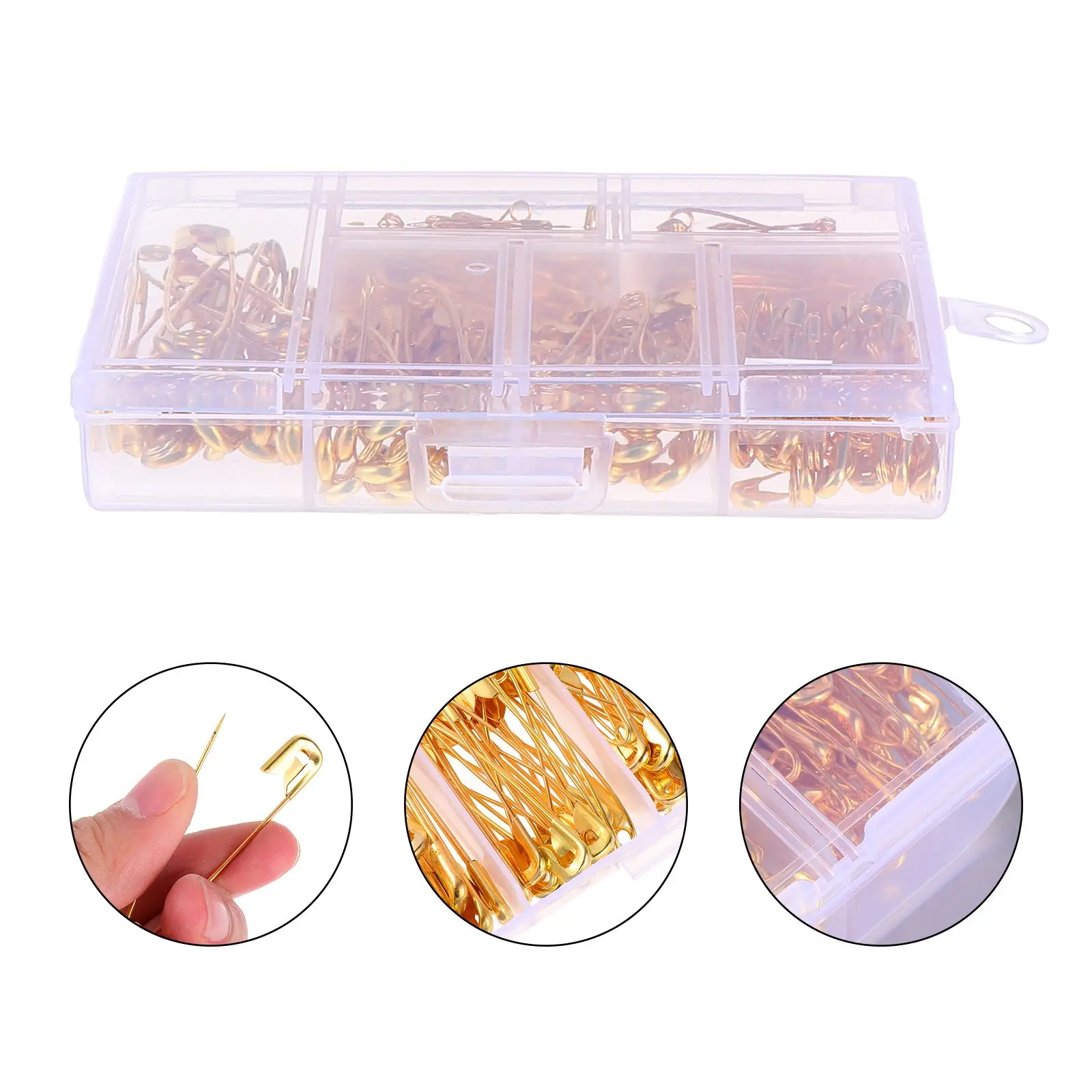 

250 шт. прочных металлических булавок с гладким корпусом и надежной застежкой для рукоделия, шитья и использования в прачечной