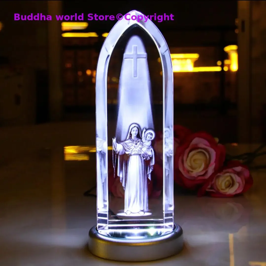 22cm large # Christianity Catholicism family effective blessing Madonna Virgin Mary Christ Jesus God statue crystal Ornament