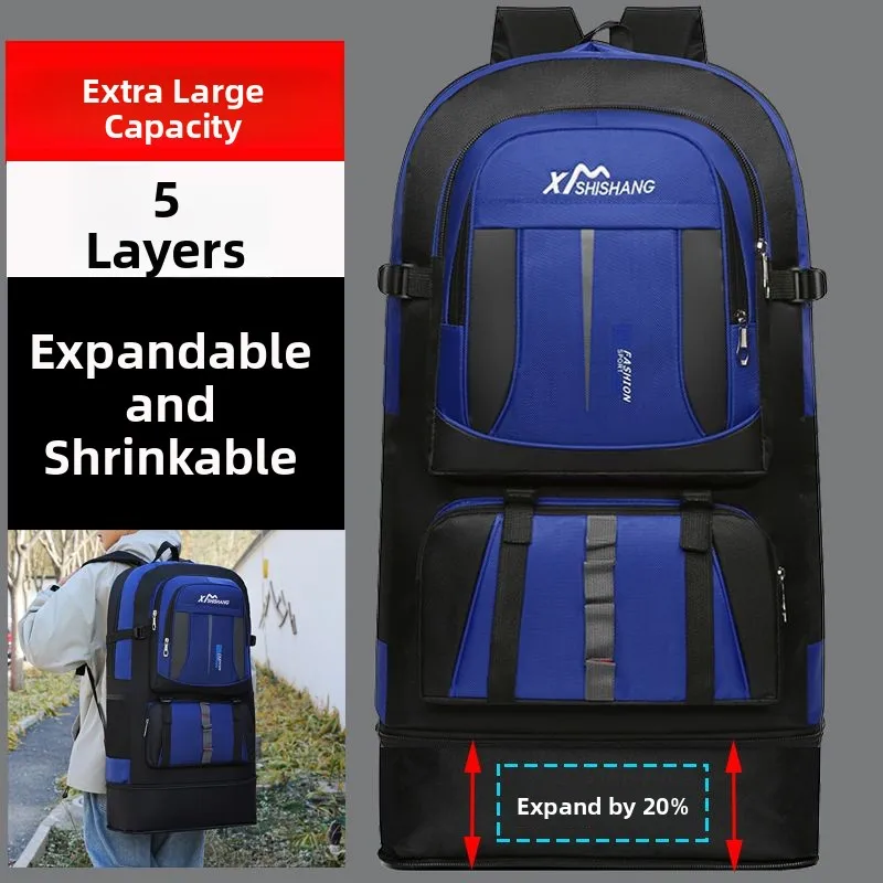 Thickened Outdoor Travel Backpack 110L Large Capacity Men's Business Trip Hiking Bag Multi-layered Shoulder Bag for Travel