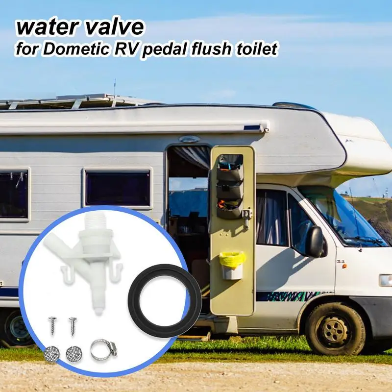 RV Flush Valve RV Water Valve Kit Leakproof RV Toilet Water Valve For RV Parts And Accessories