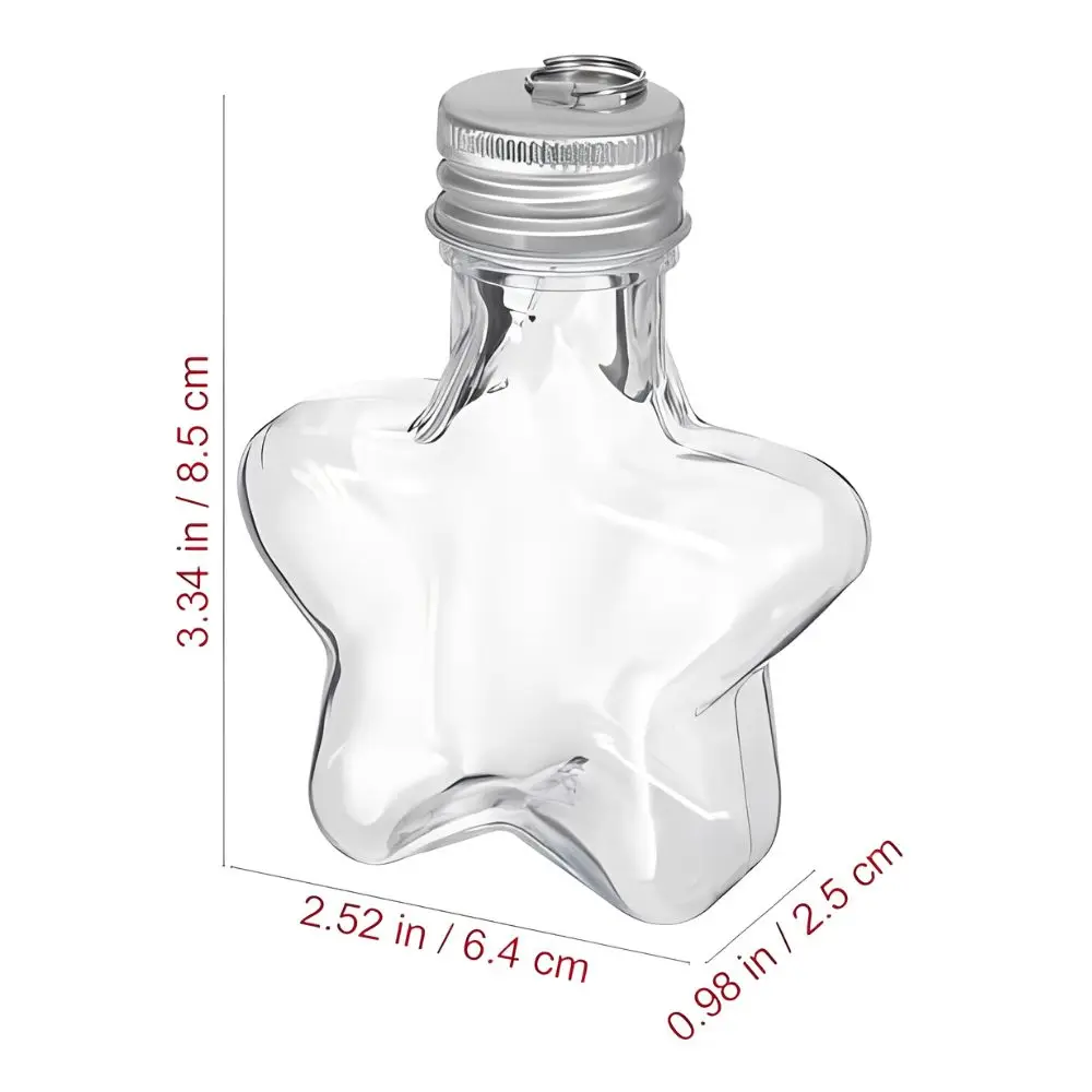 10pcs 50ml Star-Shaped Clear Plastic Mini Bottles, Ideal for Candy Packing, DIY Ornaments, Holiday & Party Decor Use YMY
