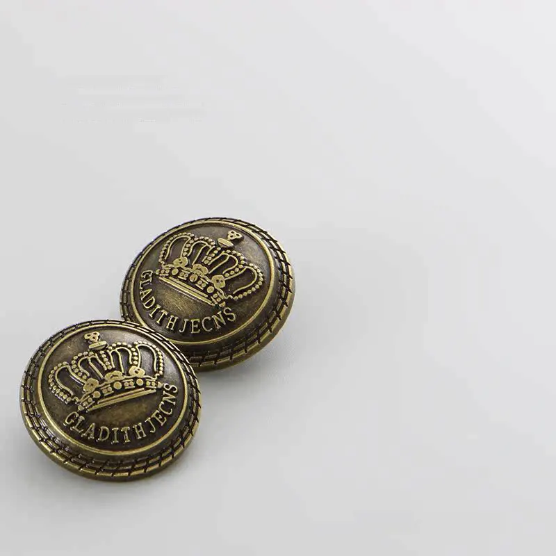 Vintage-Kronen-Rundknöpfe aus Metall für Mäntel, Anzüge, Windjacken, Herren- und Damenbekleidung, Jacken, kleine Knopfverschlüsse, Zubehör, 10 Stück – Detail 3