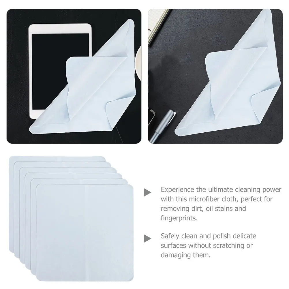 

6pcs Gray Cleaning for Glasses Camera Lens Cleaning Cloth Phone Screen Jewelry Stain Free Eyeglass Wipes Cloth