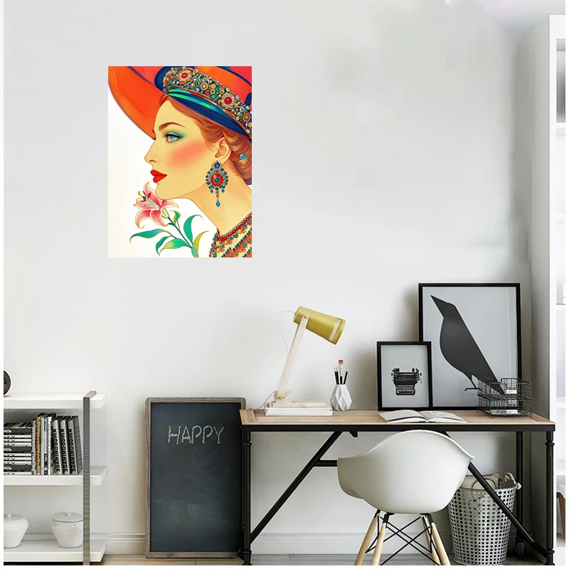 Three Ratels QHH47 Nostalgic vintage elegant ladies' art wall stickers for home decoration
