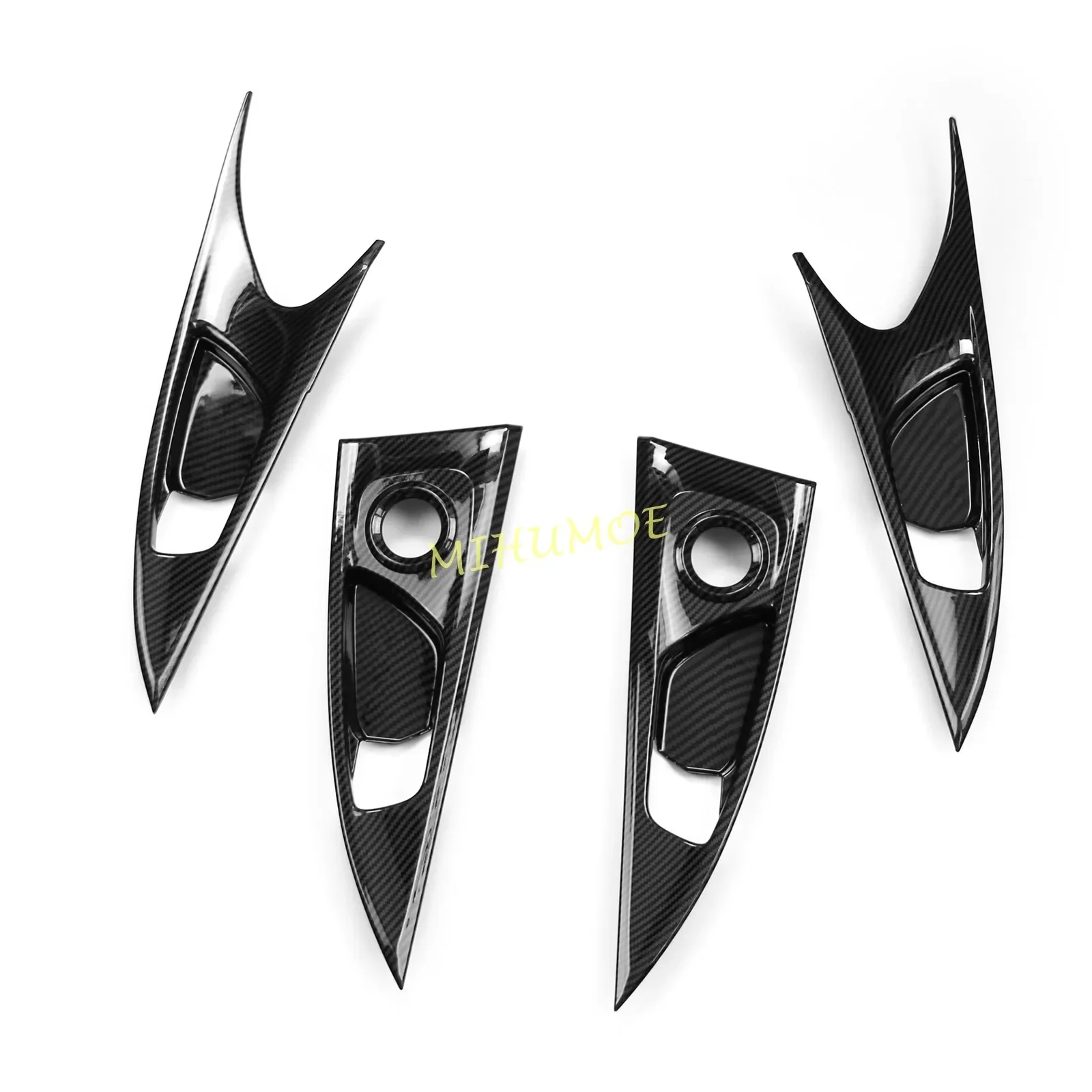 Carbon Fiber Interior Door Handle Surrounds Trims Decoration For 2017-2021 Honda Civic Hatchback Type R