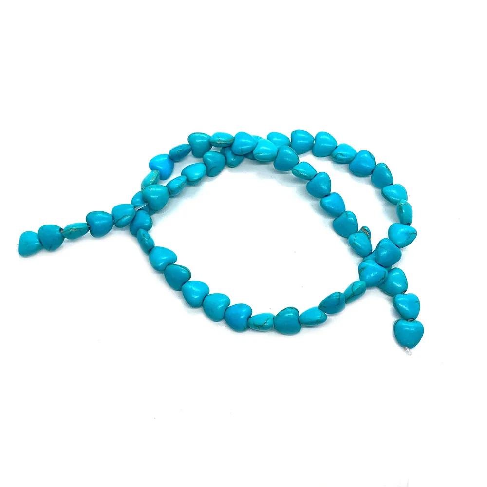 Natural Stone Turquoise Beads Heart-shaped Styles Peace Mark Turquoise Loose Beads Jewelry DIY Bracelet Necklace Accessories