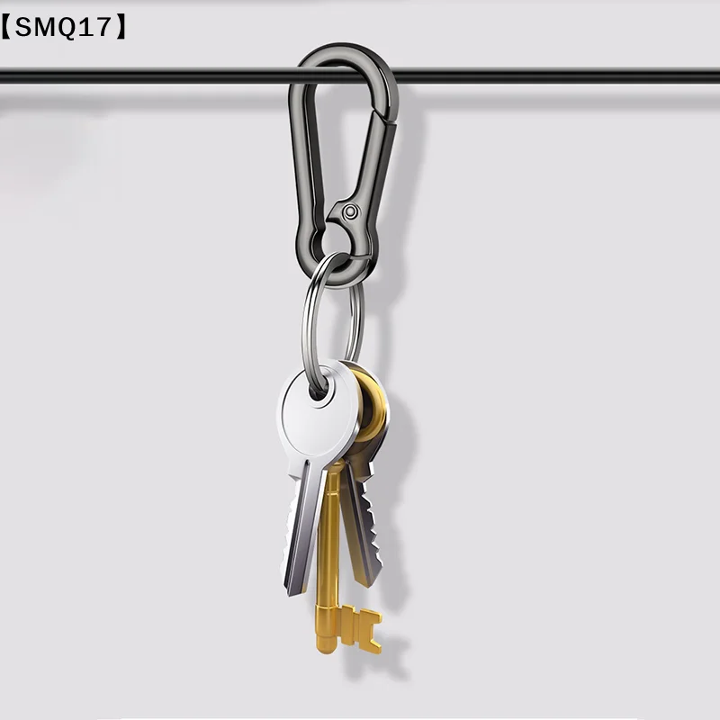 Men Stainless Steel Gourd Buckle Climbing Keychain Waist Belt Clip Anti-lost Buckle Hanging Key Ring Car Decoration【SMQ】