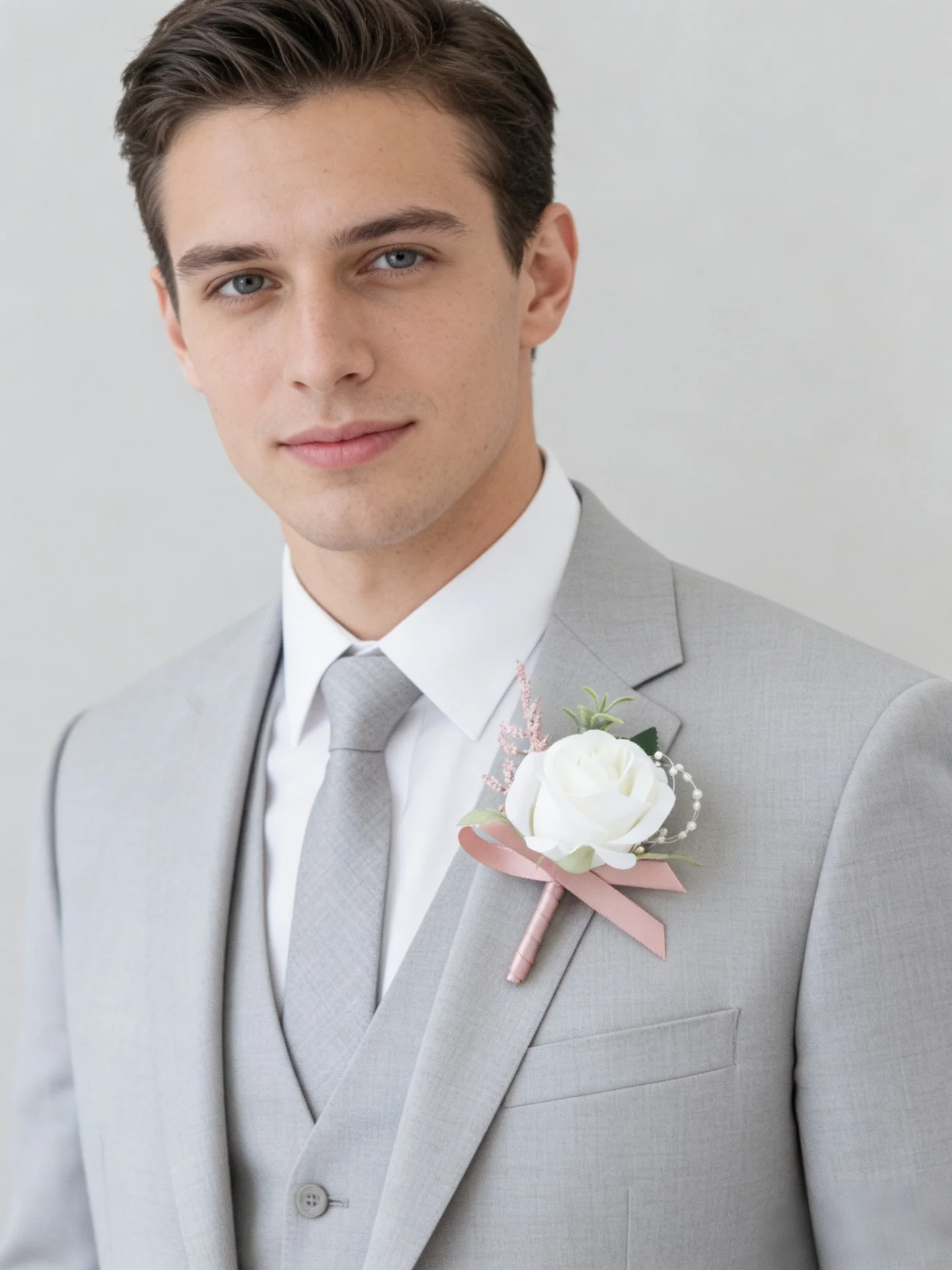 Men's Artificial Flower Brooch, Perfect for Weddings, Dances, Dinner Parties, and Graduation Celebrations