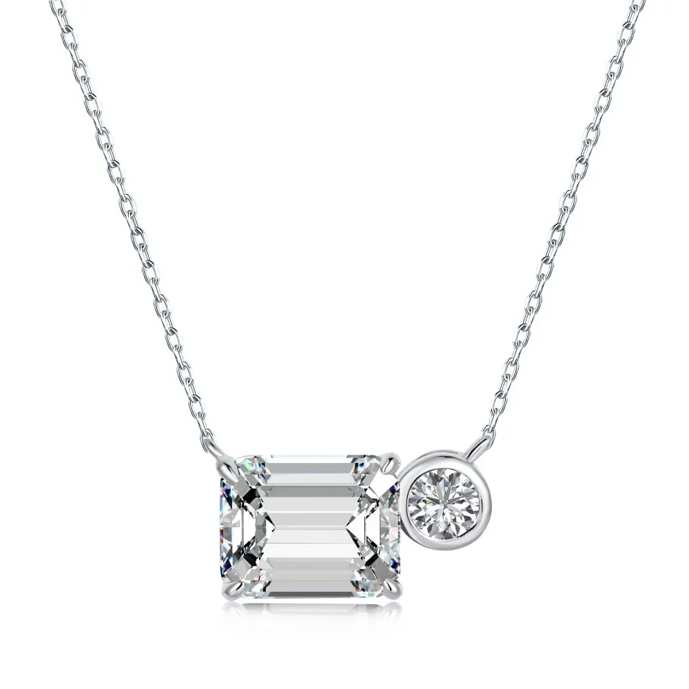 

STL Aurora Love S925 Pure Silver Necklace with Geometric Color Zirconia, Japan and South Korea Light Luxury City