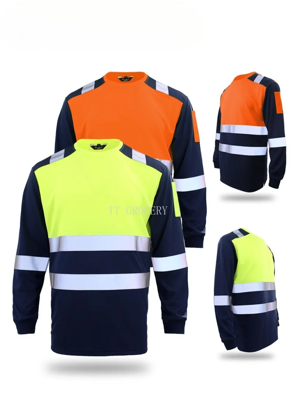 High Visibility Safety Work Shirts Summer Breathable Work T Shirt Reflective T-shirt Quick Dry Hi Vis Shirts Safety Clothing