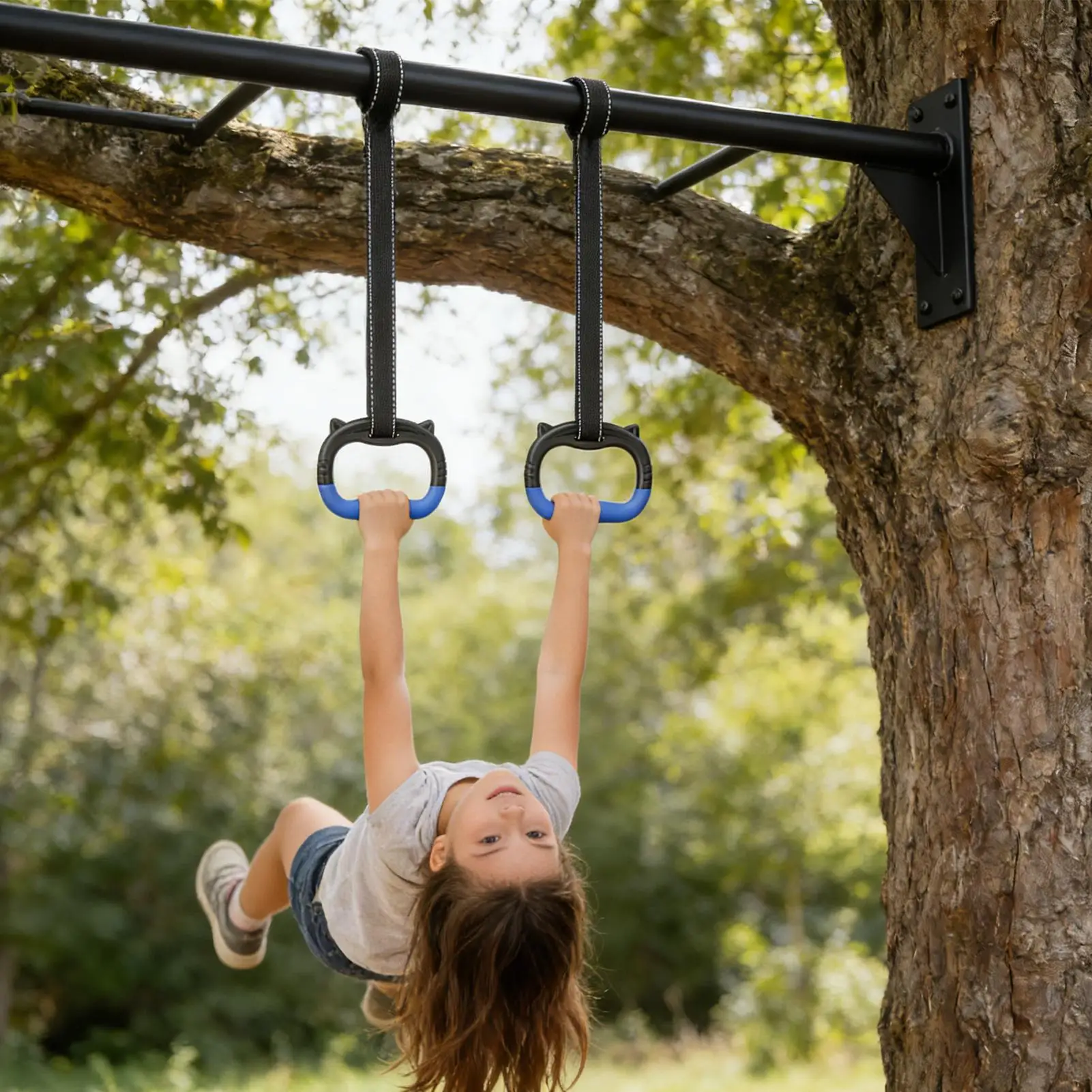 Gymnastikringe-Set für Kinder, Fitness-Trainingsgeräte für zu Hause mit verstellbarer Schnalle, Erhöhung der Zugringe für körperliches Training – Detail 1
