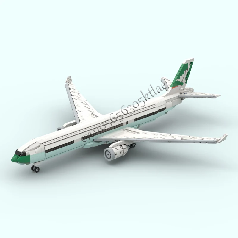 1583 PCS MOC Transportation Series 1: 100 Ratio A330-300 Aircraft Model Custom Puzzle Bricks DIY Creative Assembly Children Gift