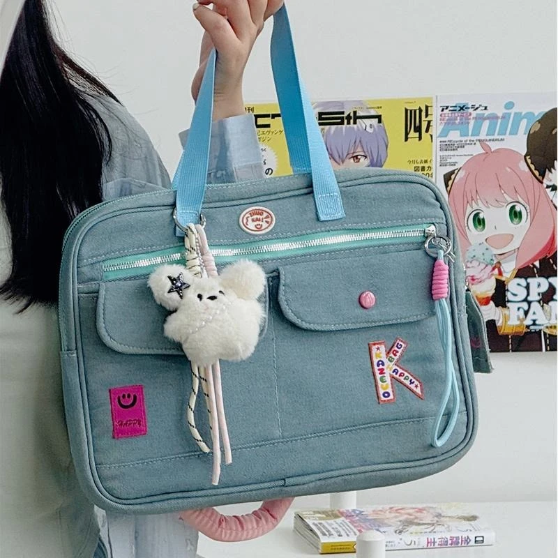 

Trendyg Solid Color Tote Bag for Women New Niche Minimalist Handbag European and American Denim Large Capacity Shoulder Bag