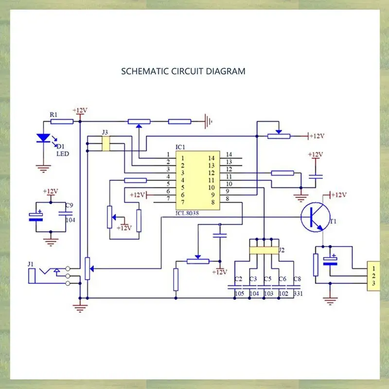 

N15R-4X ICL8038 Модуль генератора сигналов с функцией Синусоидальный квадратный треугольный генератор сигналов DIY Комплект для практики сварки с чехлом