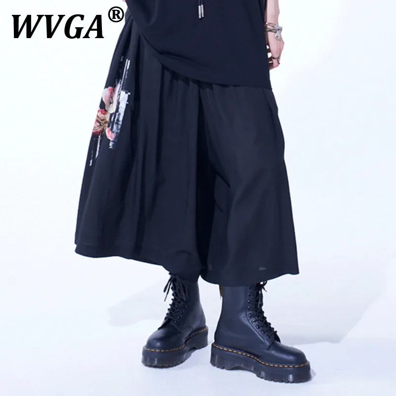 

WVGA Spring Summer New Man Tide High Street Darkwear Printed Trendy Design Niche Chic Casual Wide-Leg Skirt Pants Ins Y2K W11615