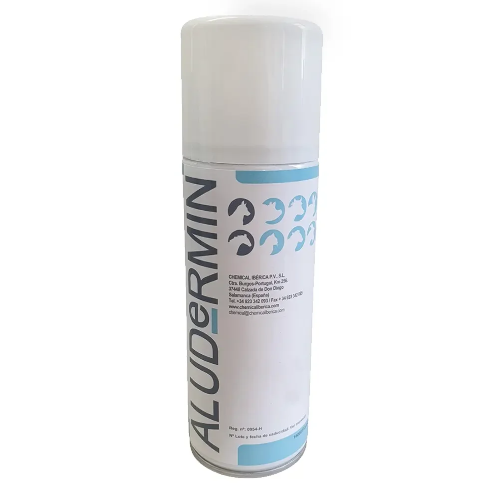 ALUDeRMIN 270 ml spray tópico que protege y favorece la cicatrización de heridas de animales Chemical Ibérica
