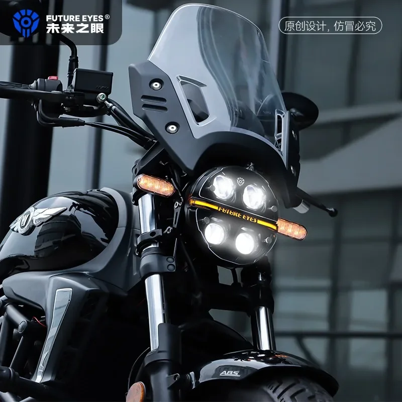 FUTURE EYES X190 Retro Motorcycle Headlight Assembly with DRL