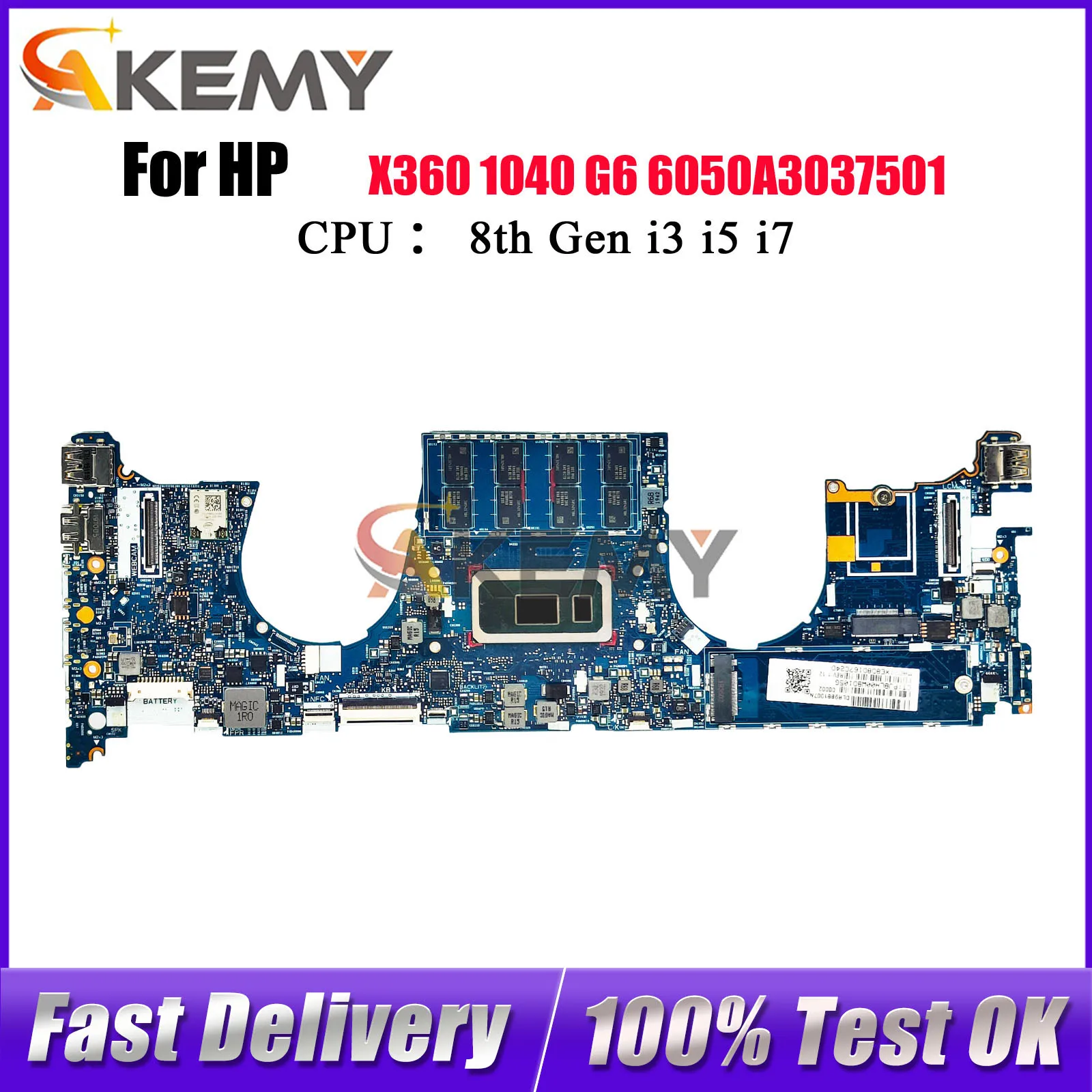 

6050A3037501 для ноутбука HP EliteBook X360 1040 G6, материнская плата с процессором i5/i7, 8 ГБ/16 ГБ ОЗУ L63007-601 L63009-601 L63006-601