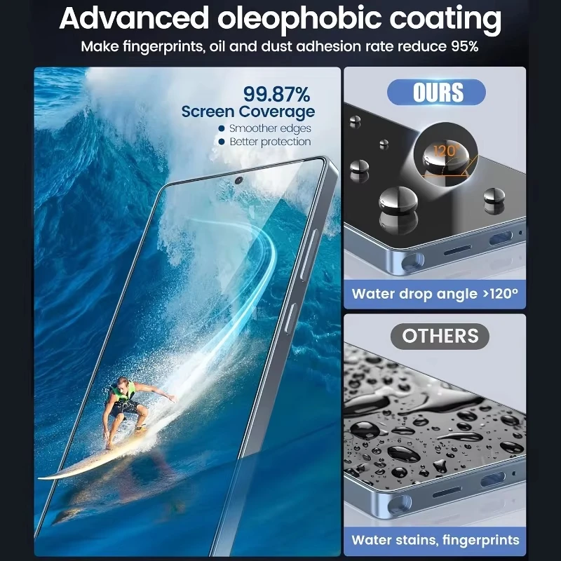 4 قطعة خالية من الغبار سهلة التركيب حامي الشاشة لسامسونج غالاكسي S25 S24 S21 S22 S23 A56 A55 A36 A26 A16 الترا زائد HD الزجاج