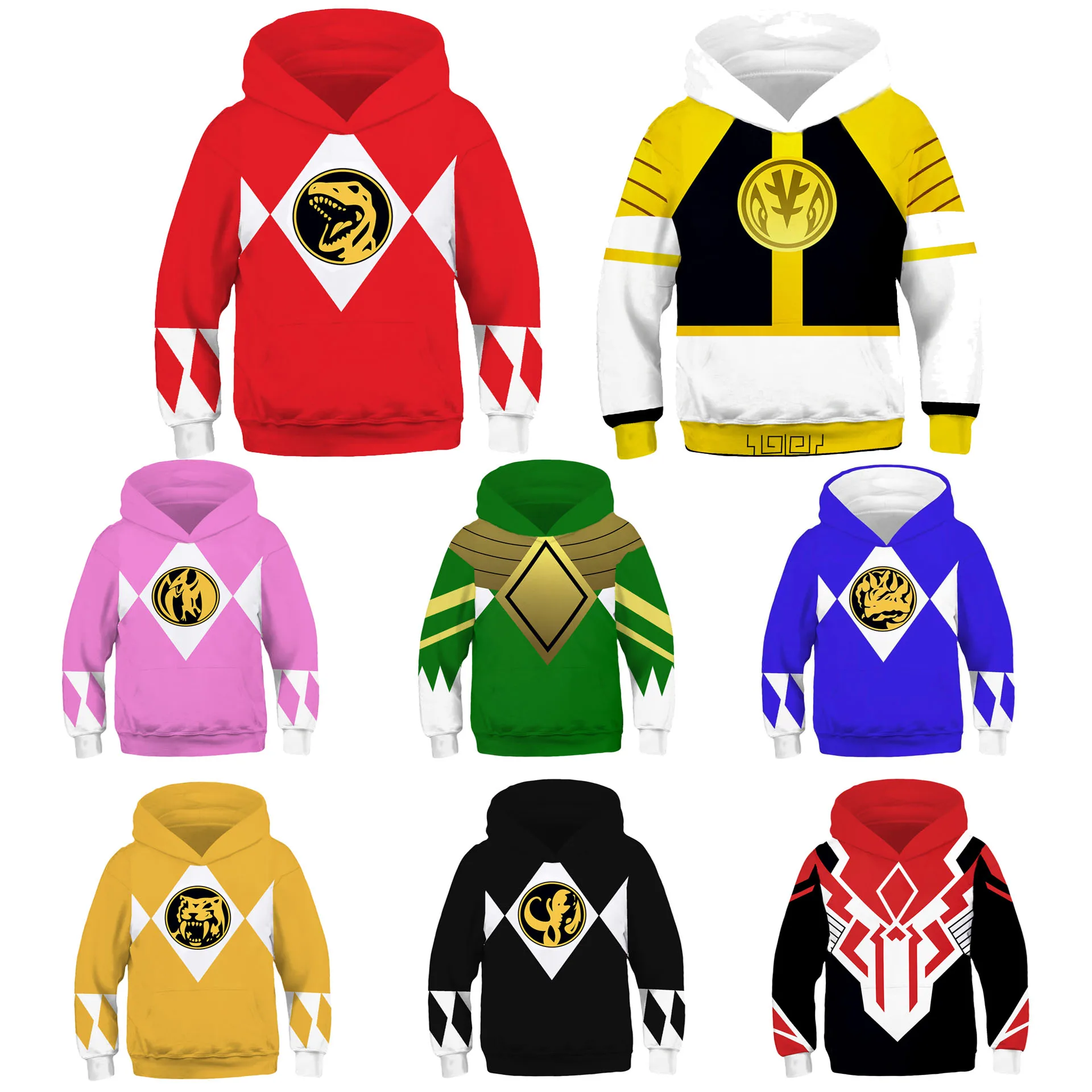 Kids Power Samurai Sentai Shinkenger Rangers Hoodie Costume Superhero Cosplay Halloween Party Jacket Sweatshirt Tops