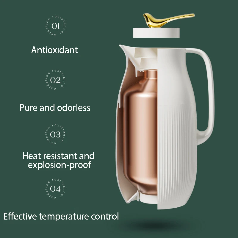 950ml Retro Insulated Flask Kettle Vacuum Thermal Water Coffee Carafe Household Portable Tea Pot Hot Water Bottle