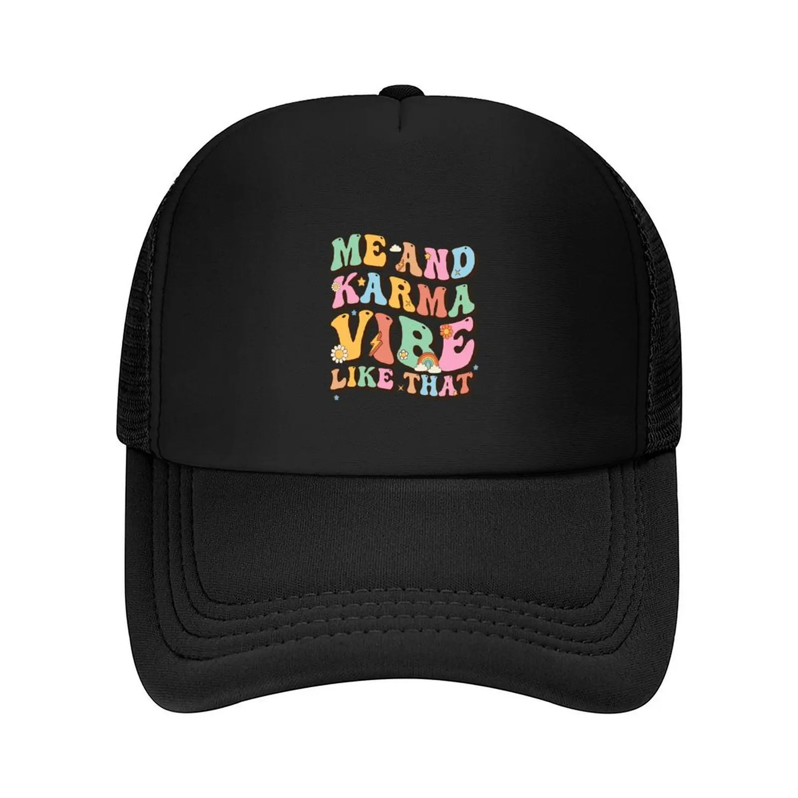 

Funny Me And Karma Vibe Like That Groovy Lover Hippie Boho Baseball Cap Anime Hat western Hat Funny hats sun caps Female Men's