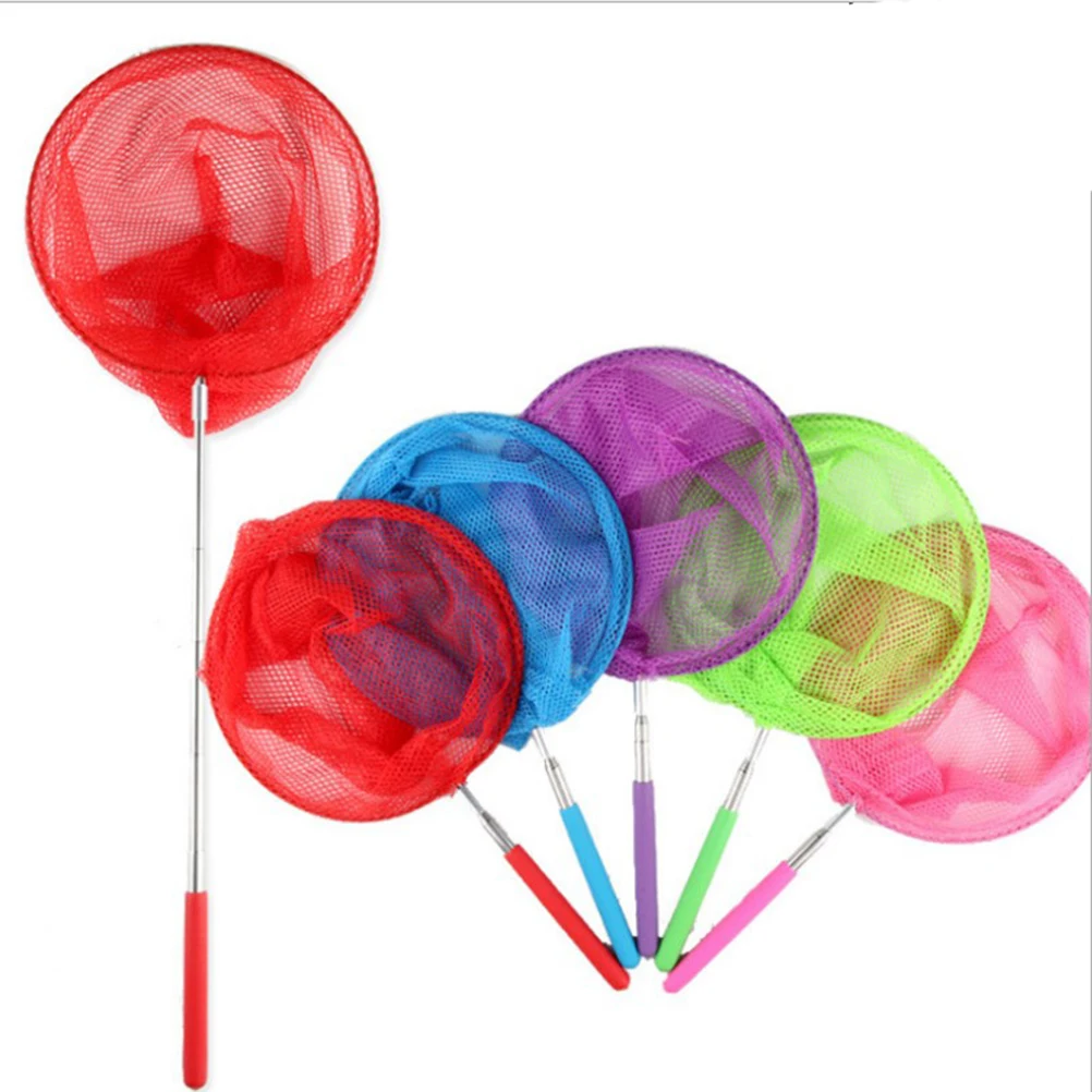 4 pezzi reti da pesca allungabili design telescopico strumento di cattura insetti in acciaio inossidabile per bambini esplorazione all'aperto colore casuale