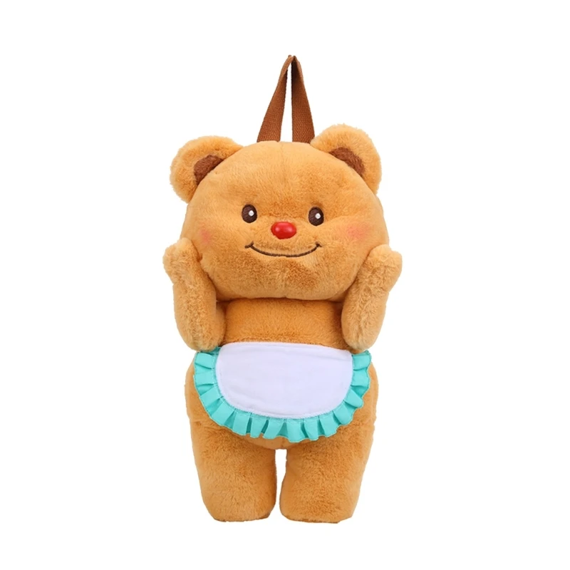 SZL 45cm Butter Bear Plush Shoulder Bag Stuffed Animal Toy Backpack for Teens