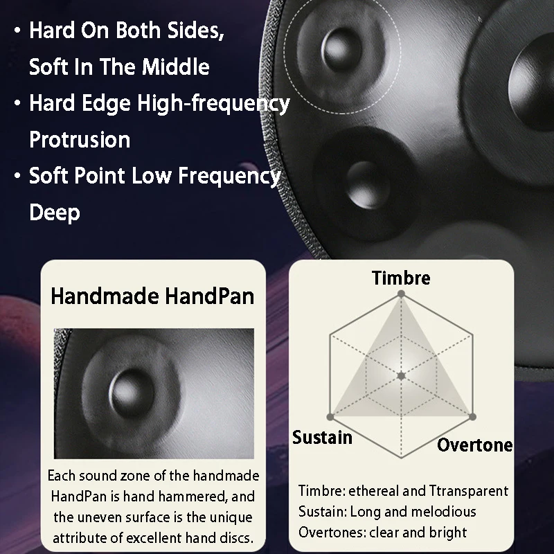 18 بوصة 9 لهجة HandPan 440 هرتز G لهجة Handplate طبل المبتدئين المهنية Handpan التأمل الصوت شفاء قرع أداة