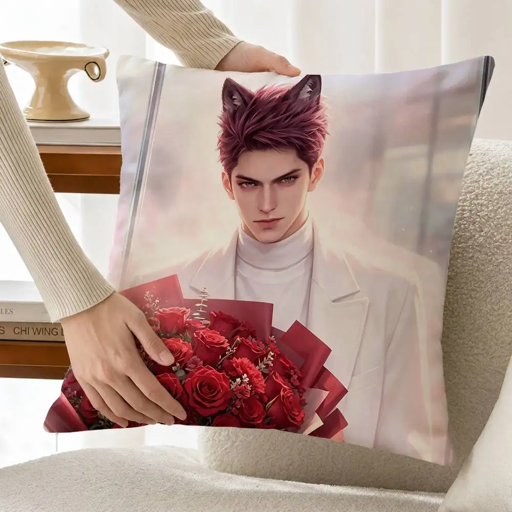 Handsome V-Valko Wolf-themed Man Custom Double Sided Print Square Pillow Cushion Cover