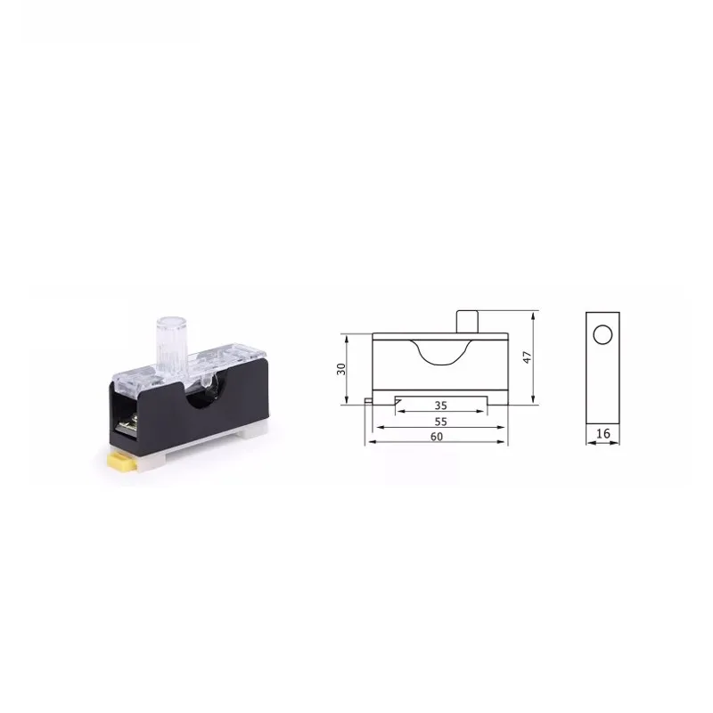 FS101 Zekeringhouder Din Rail Gemonteerd Zekeringhouder Fusing Waarschuwingslampje 6X30mm10A