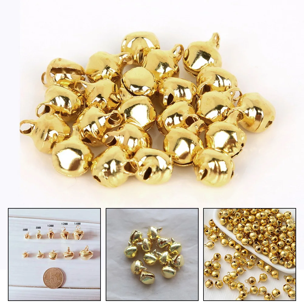 أجراس حرفية على شكل قلادة حديدية، أجراس جلجل، لمسة نهائية لامعة ولامعة، مثالية لملحقات رنين الخياطة في أقواس الشعر #6