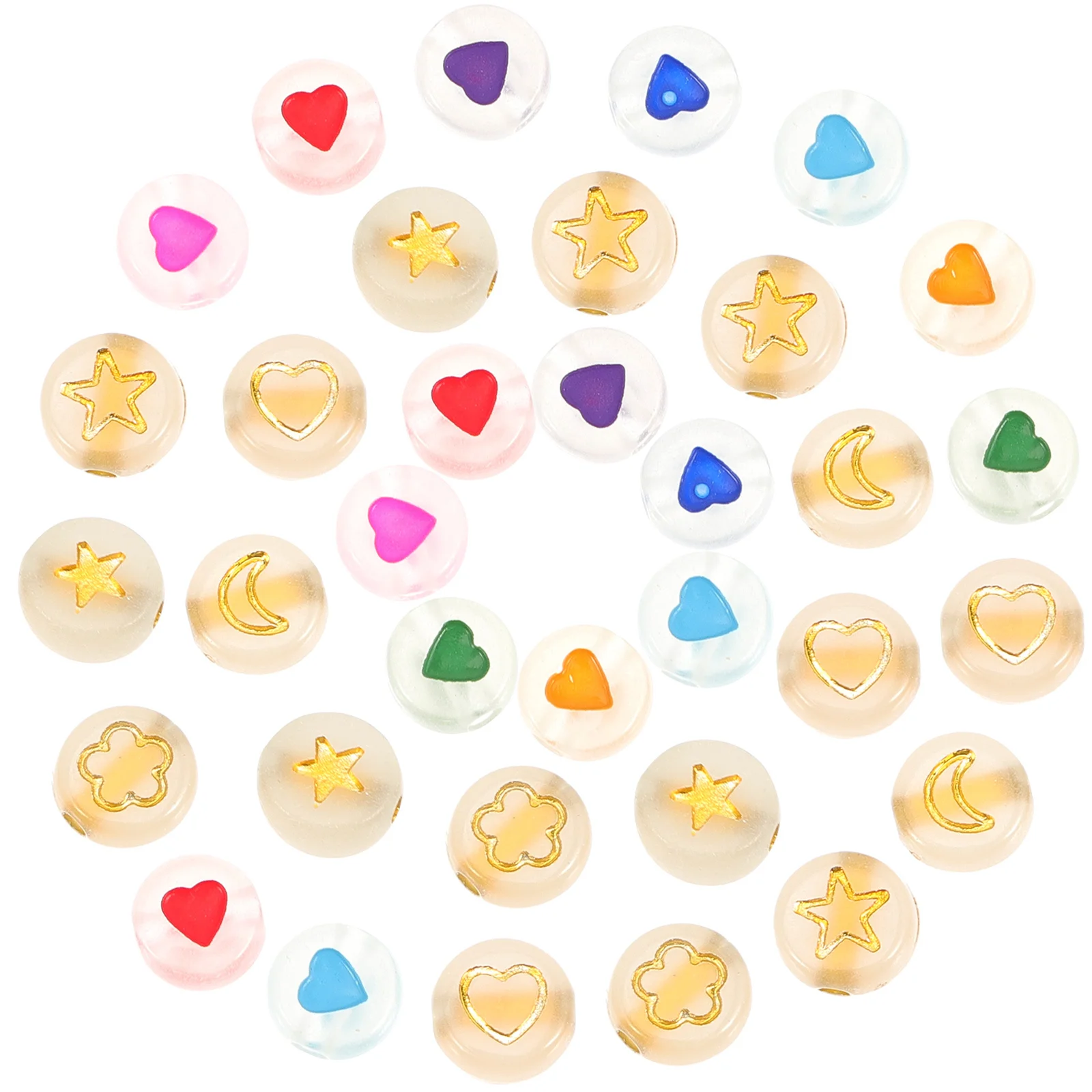 

300Pcs Luminous Acrylic Beads Glow in The Dark DIY Beads for Bracelet Necklace Keychain Home Decoration DIY Accessories