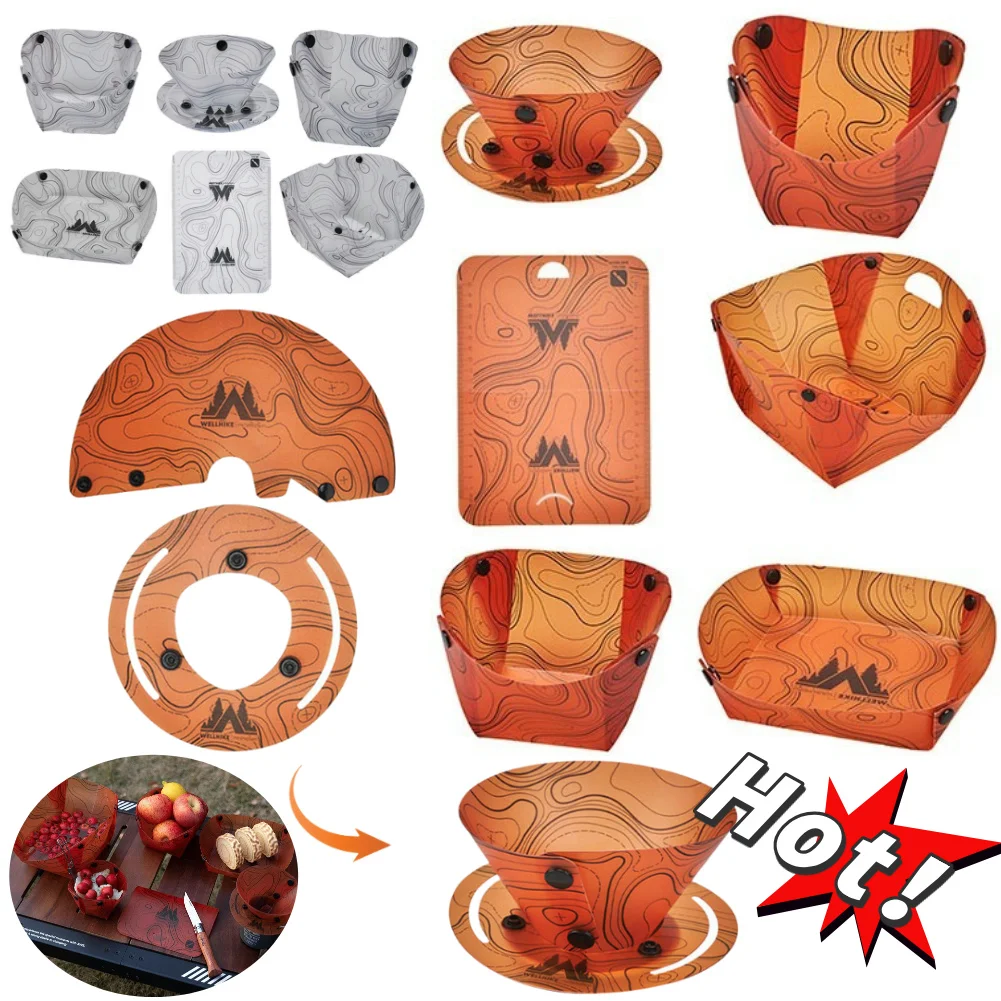 【セール中】屋外軽量折りたたみ食器ポータブルボウルプレートコーヒーフィルター漏斗カップ耐熱食品グレードの食器お手入れ簡単