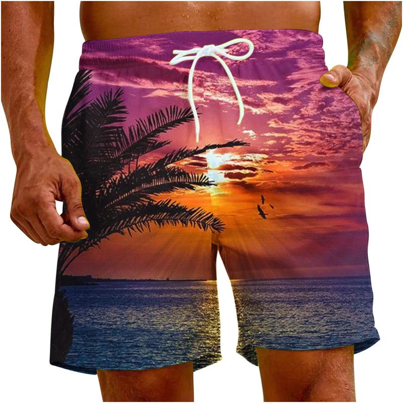 Pantalones cortos de playa para hombre, blusa informal con estampado 3d de árbol de coco, ropa de calle Hawaiana para fiesta de vacaciones, 2024