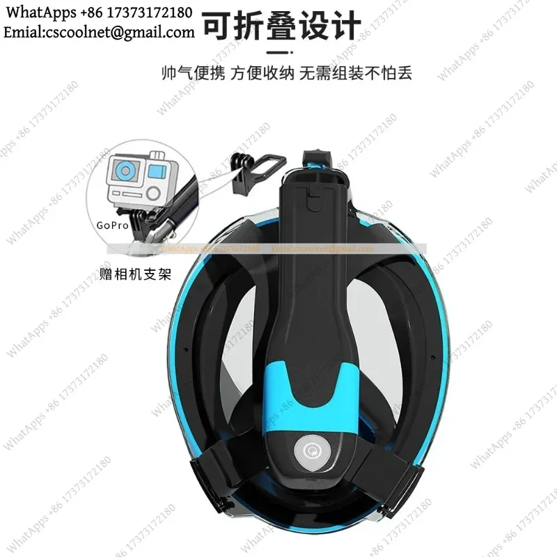 JS02 Electric Snorkeling Mask Full Face Snorkel Mask Adult Dry Breathing Swimming Diving Equipment Snorkeling Glasses