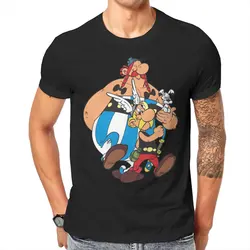 Tops 100% Cotton Leisure Sports Asterix Obelix Men's and women's T-shirts Short sleeved fun print