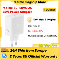 Realme SUPERVOOC 45W Power Adapter Fast Charger USB Type C For realme C75 Smartphone 100% Original EU Version