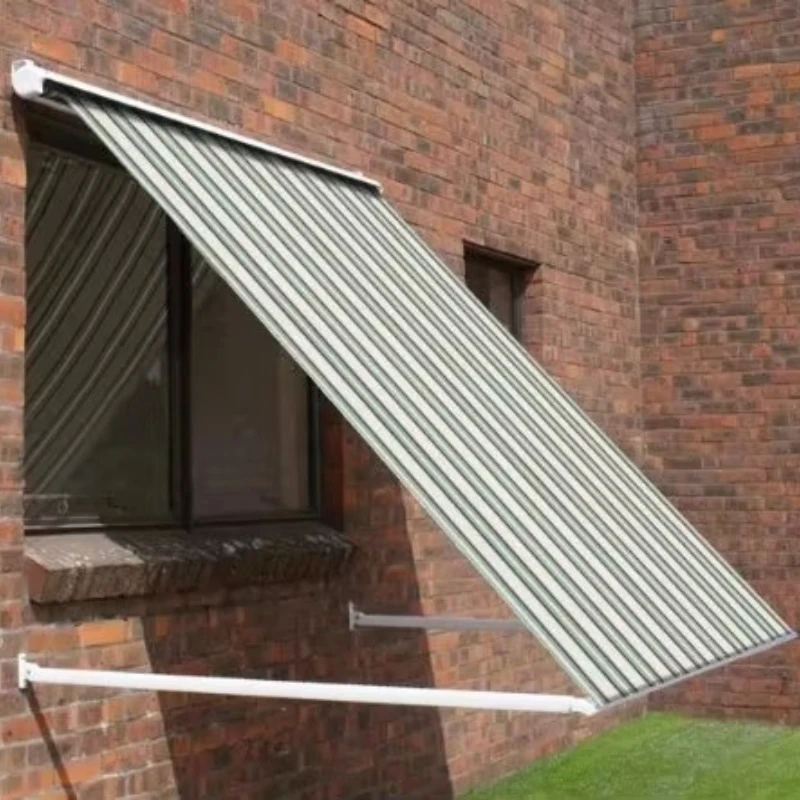 Patio Cassette Outdoor Shade Decoration Aluminum Folding Drop Remote Control Gas Spring Window Awning