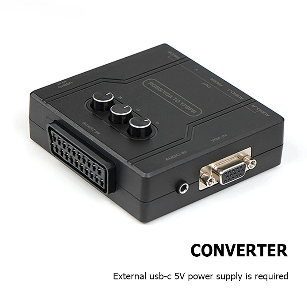 RGBS VGA SCART TO YPBPR Color Difference Converter Game Console RGBS VGA SCART TO YPBPR Transcoder Converter Video Adapter