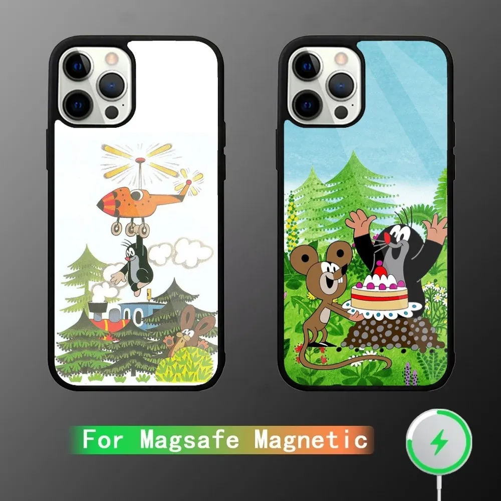 Cartoon Little M-Mole Phone Case For iPhone 15,14,13,12,11,Plus,Pro,Max Mini Magsafe Magnetic Wireless Charging