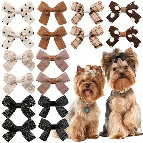 16/32PCS Retro Dot Dog Hair Clips Dog Bows With Alligator Clip Pet Puppy Hair Clips Accessories Pet Supplies For Dogs Bows
