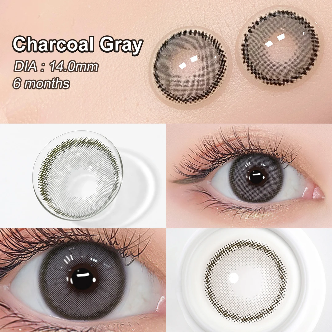 Colored Lenses with Diopters Brown Prescription Lenses Color Contact Lenses Gray Color Eye lenses for Vision Myopia Lenses