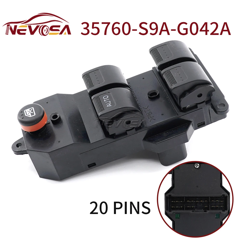 NEVOSA For Honda CRV  CR-V Auto Power Window Control Glass Button Switch Car Parts  35760-S9A-G042A 35750-SWA-K01 35750-T0A-H11