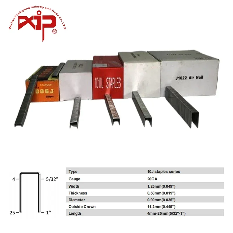 Staples 1000pcs/box 1006J/1008J/1010J/1013J/1022J Crown Staple Pins for Upholstery Furniture Tacker 1022J Stapler Gun Furniture