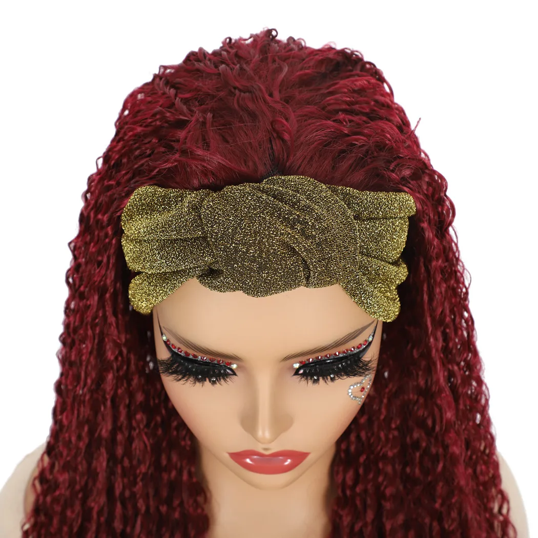 باروكات صناعية مجعدة للنساء، سهلة الارتداء، باروكة رأس مع رباط، باروكات طويلة مجعدة، شعر من الألياف بدرجة حرارة عالية