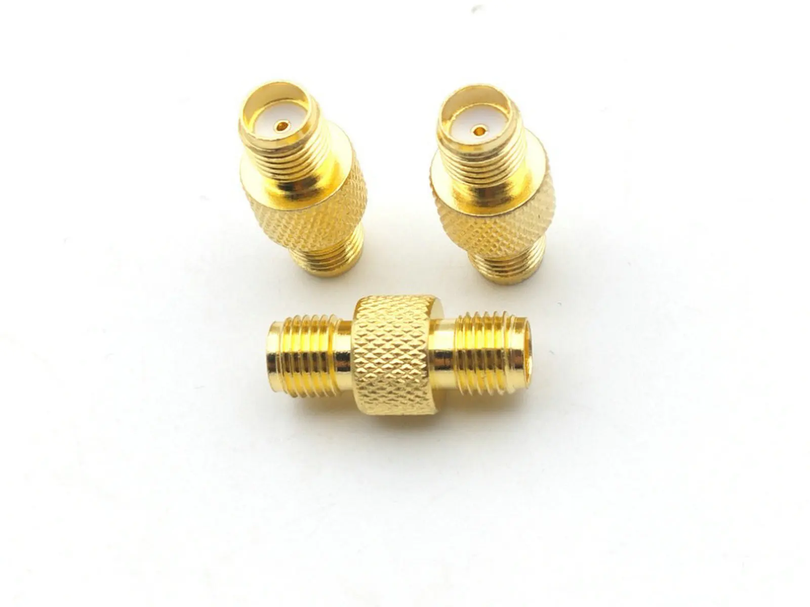 Imagem -02 - Banhado a Ouro Sma Fêmea para Fêmea Reta rf Adaptador Conector